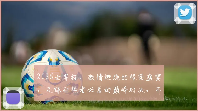 2026世界杯，激情燃烧的绿茵盛宴，足球狂热者必看的巅峰对决，不容错过